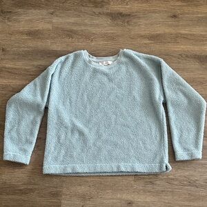 Cozy Light Green/Teal Women's Fleece Pullover Sweater